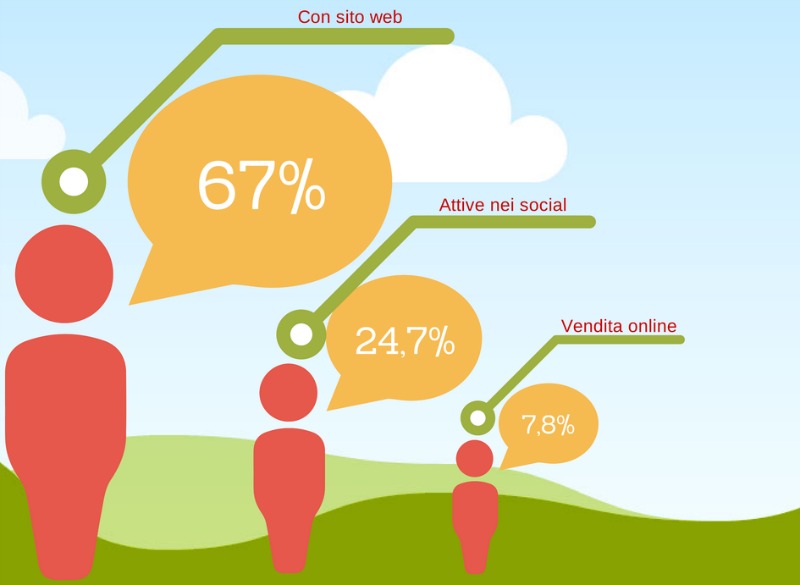 Le imprese nel web in percentuale