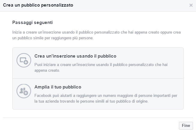 crea pubblico pagina facebook cosa ci puoi fare la pagina per le campagne di retargeting di claudio lombardi