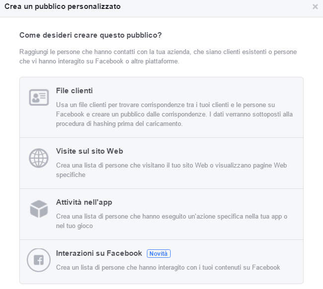 crea pubblico personalizzato interazioni con la pagina per le campagne di retargeting di claudio lombardi